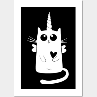 Cute Kitty Cat Unicorn Posters and Art